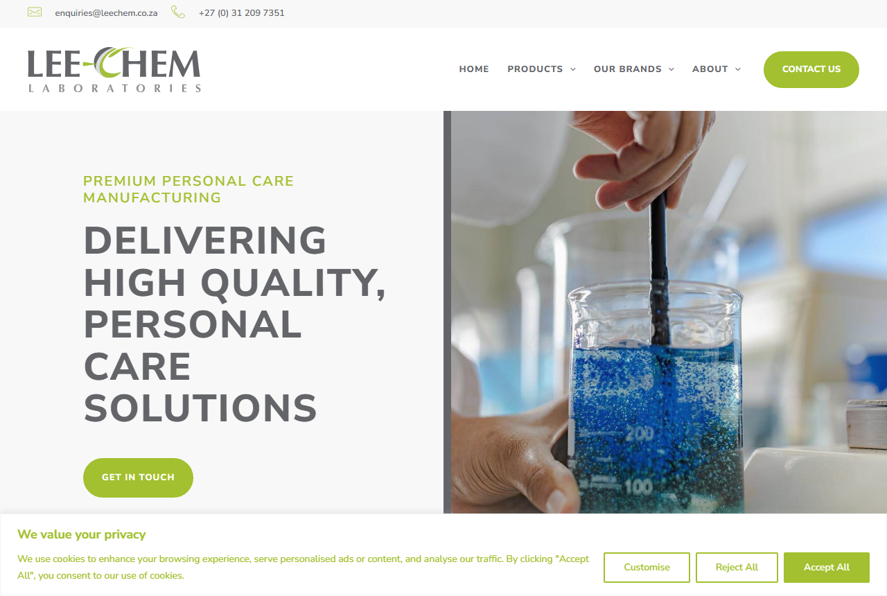 Lee-Chem Laboratories personal care manufacturer, Durban