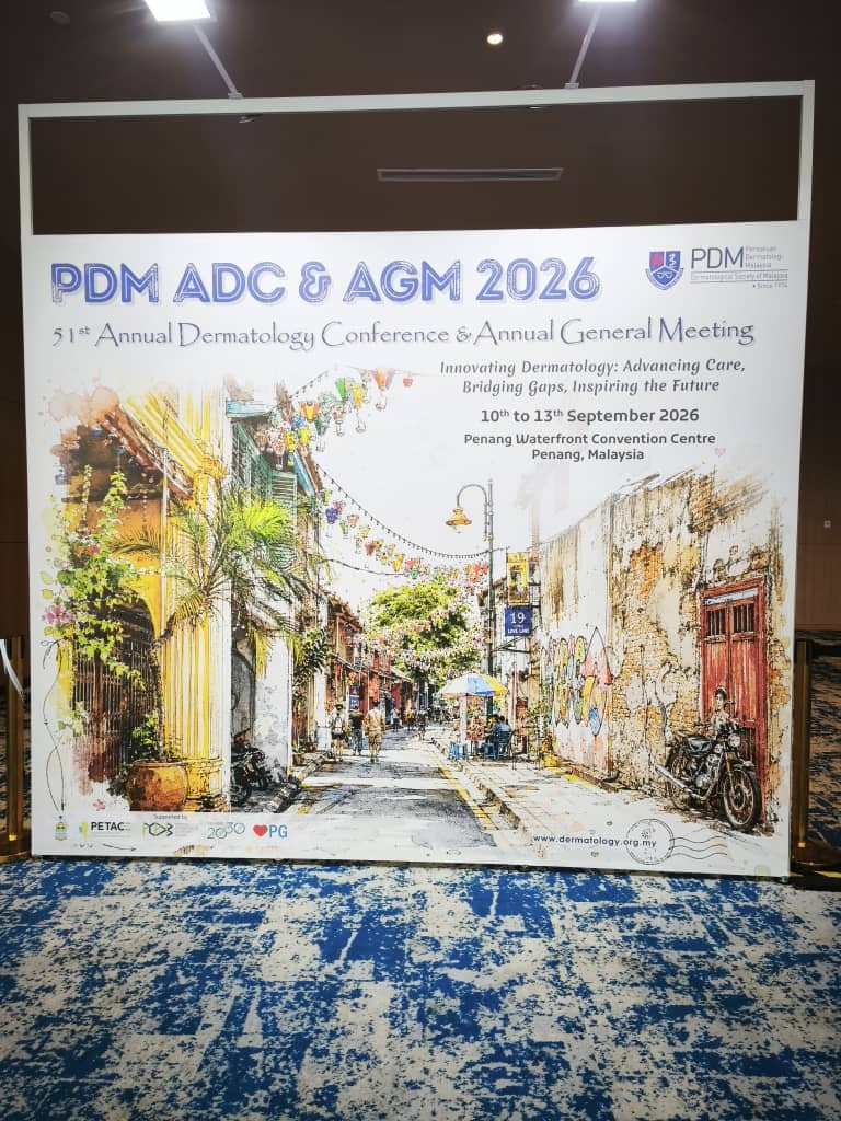 PDM ADC and AGM 2026 backdrop at Penang Waterfront Convention Centre, 51st Annual Dermatology Conference