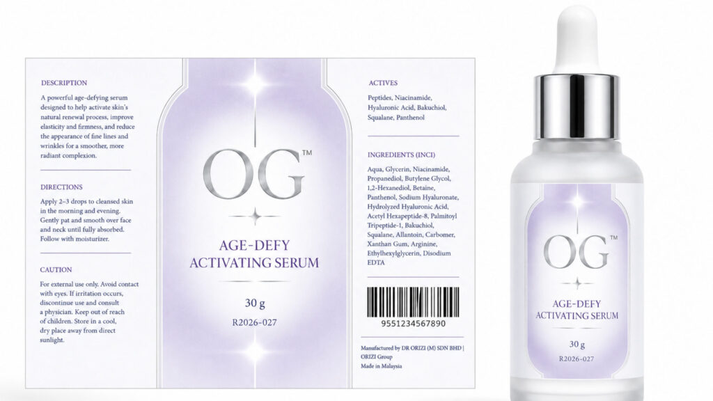 Age-Defy Activating Serum 30g - ready-to-brand packaging and label layout, OEM private label Malaysia