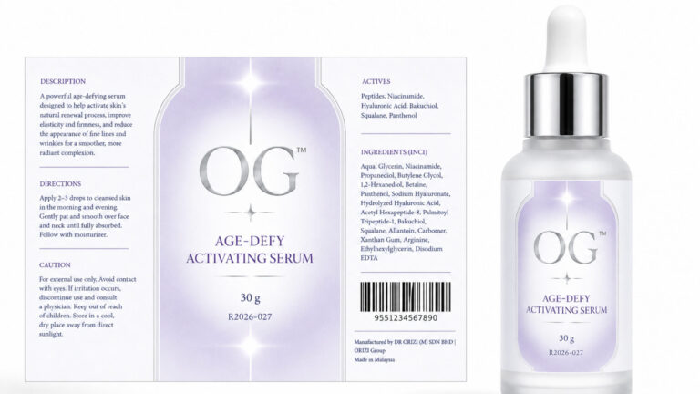 Age-Defy Activating Serum 30g - ready-to-brand packaging and label layout, OEM private label Malaysia