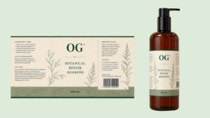 Botanical Repair Shampoo 300ml - ready-to-brand packaging and label layout, OEM private label Malaysia