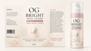 Bright Body Lotion 100ml - ready-to-brand packaging and label layout, OEM private label Malaysia