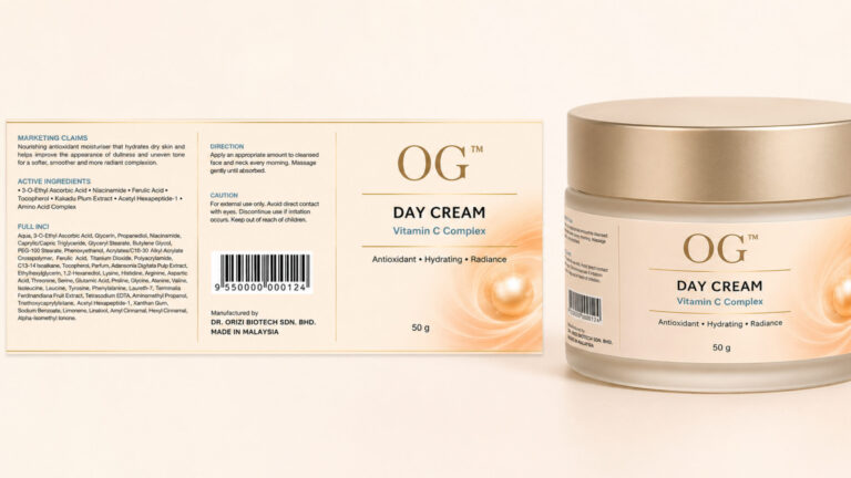Day Cream 50g - ready-to-brand packaging and label layout, OEM private label Malaysia