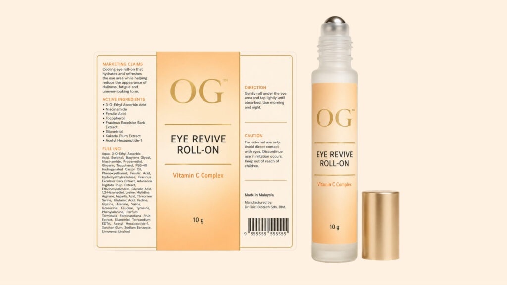 Eye Revive Roll-On 10g - ready-to-brand packaging and label layout, OEM private label Malaysia