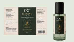 Ginseng Tonic 100ml - ready-to-brand packaging and label layout, OEM private label Malaysia