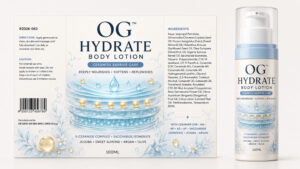Hydrate Body Lotion 100ml - ready-to-brand packaging and label layout, OEM private label Malaysia