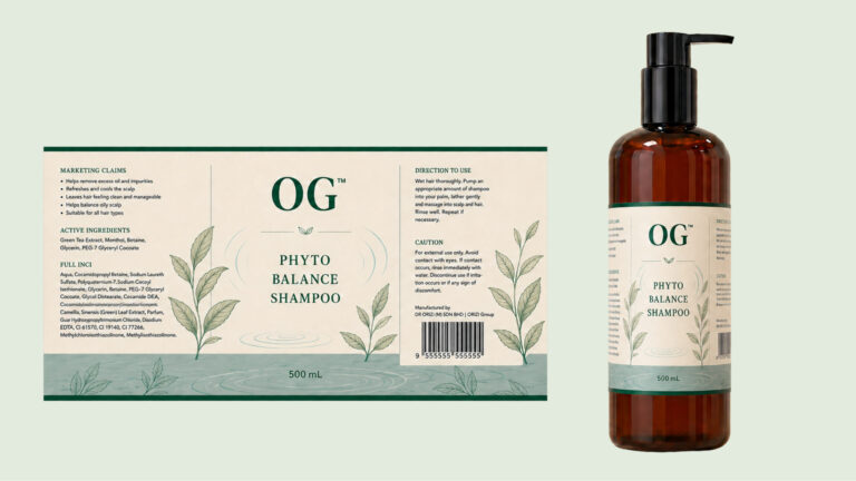 Phyto Balance Shampoo 300ml - ready-to-brand packaging and label layout, OEM private label Malaysia