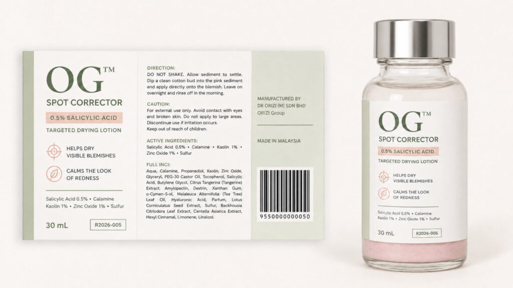 Spot Corrector 30ml - ready-to-brand packaging and label layout, OEM private label Malaysia