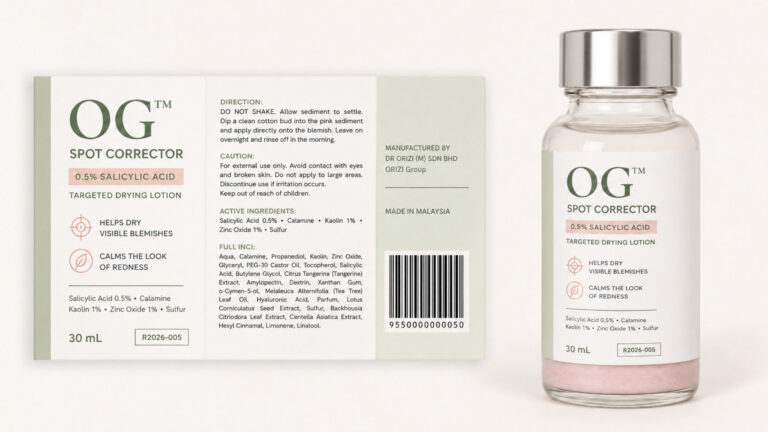 Spot Corrector 30ml - ready-to-brand packaging and label layout, OEM private label Malaysia