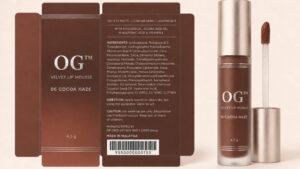 Velvet Lip Mousse 06 – Cocoa Haze 4.5g - ready-to-brand packaging and label layout, OEM private label Malaysia