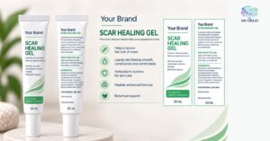 Scar Healing Gel 20ml - pharmacy private label packaging mock-up, ORIZI Group OEM Malaysia