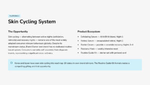 Skin cycling routine system: exfoliating serum, retinal serum, barrier cream and recovery mask