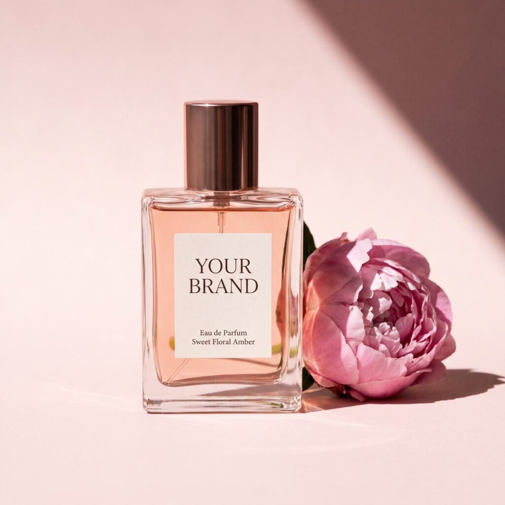 Eau de Parfum - Sweet Floral Amber 30ml - private label OEM mock-up, ORIZI Group Malaysia