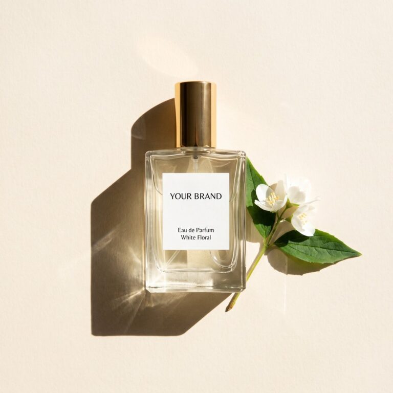 Eau de Parfum - White Floral Woody Spice 30ml - private label OEM mock-up, ORIZI Group Malaysia