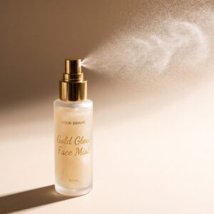 Gold Glow Hydrating Face Mist 60ml - private label OEM mock-up, ORIZI Group Malaysia