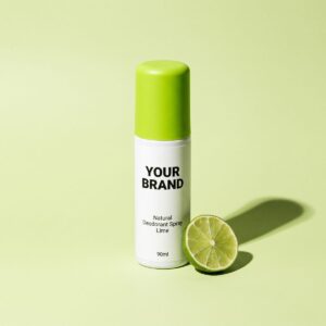 Natural Deodorant Spray - Lime 90ml - private label OEM mock-up, ORIZI Group Malaysia