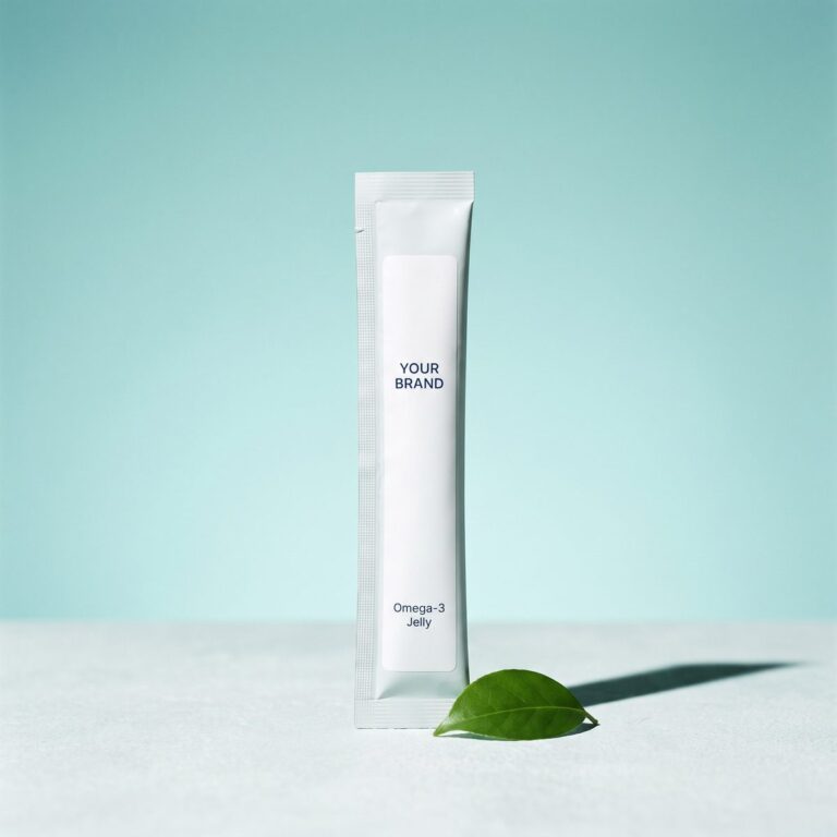 ORIZI Group OEM Vegan Omega-3 Jelly Stick white label stick pack mockup
