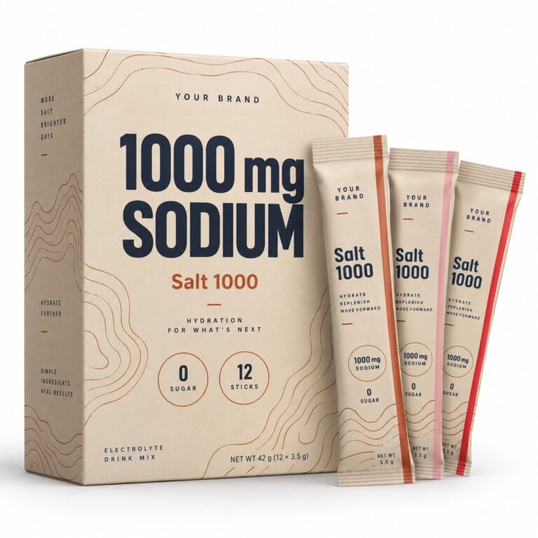 1000 Sodium Salt Stick — private label electrolyte powder, made by ORIZI Group