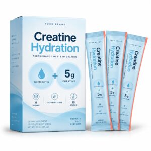 Creatine Hydration Stick — private-label electrolyte powder mock-up, your brand