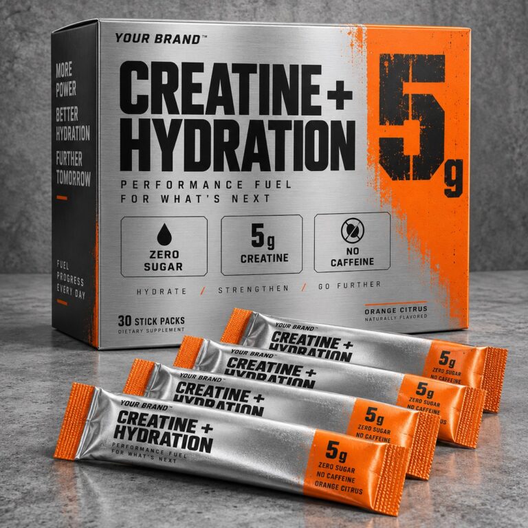 Creatine Hydration Stick — private label electrolyte powder, made by ORIZI Group