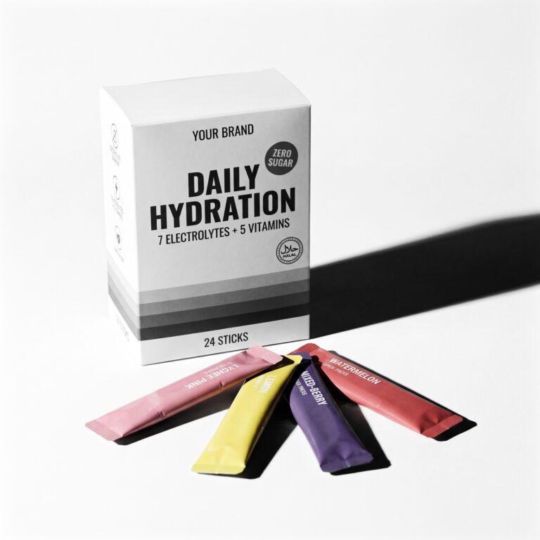Daily Hydration 7+5 Stick — private label electrolyte powder, made by ORIZI Group
