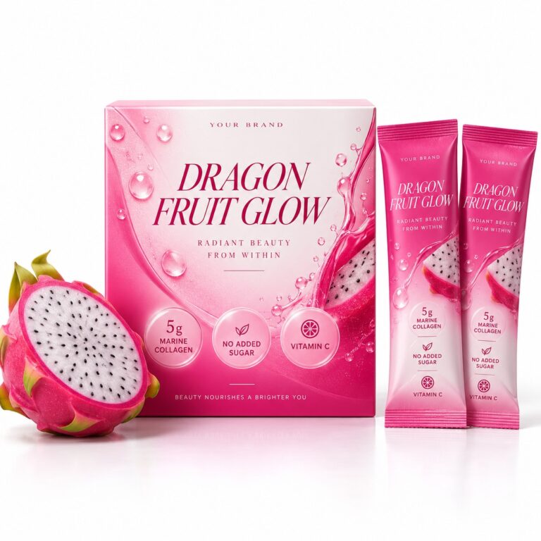 Dragon Fruit Glow Sachet — private label electrolyte powder, made by ORIZI Group
