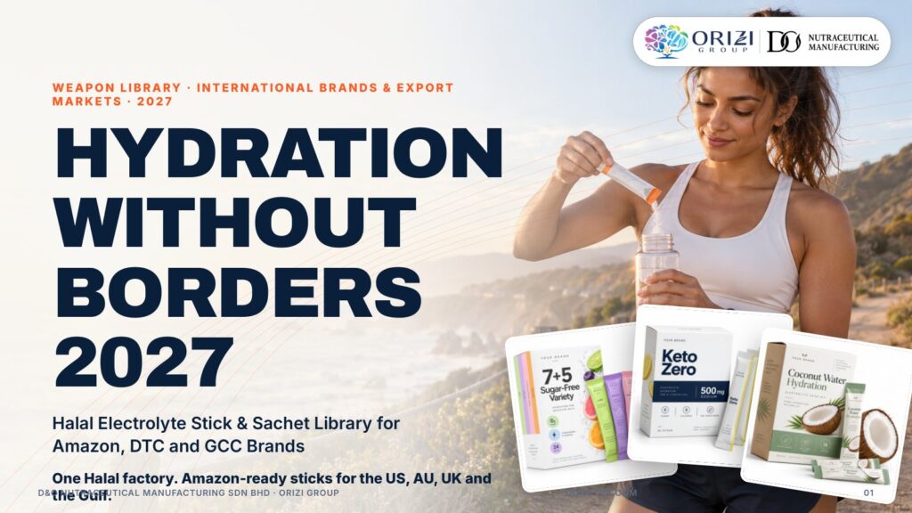 HYDRATION WITHOUT BORDERS 2027 — private label electrolyte powder weapon library by ORIZI Group