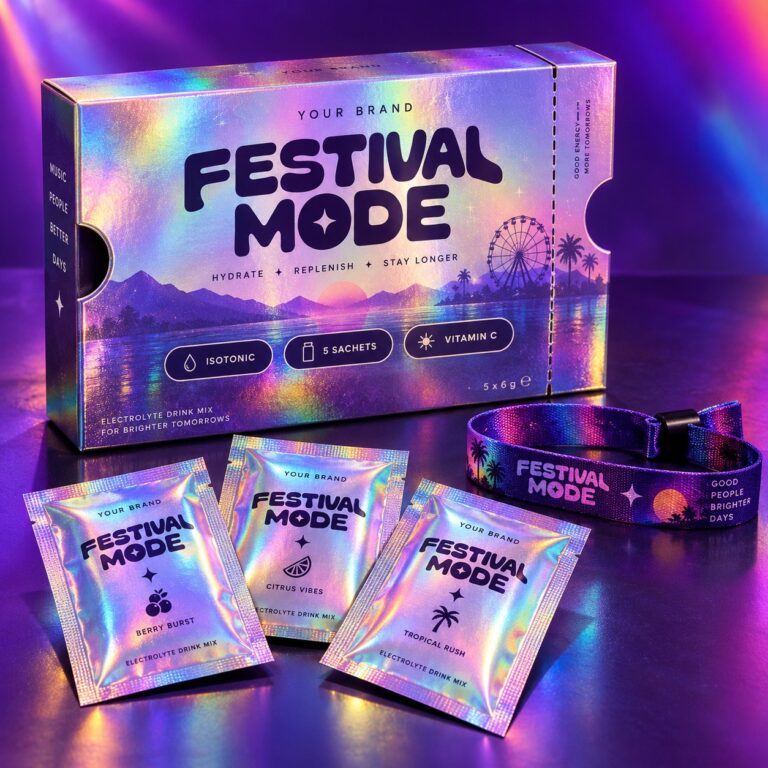Festival Day Isotonic Sachet — private label electrolyte powder, made by ORIZI Group