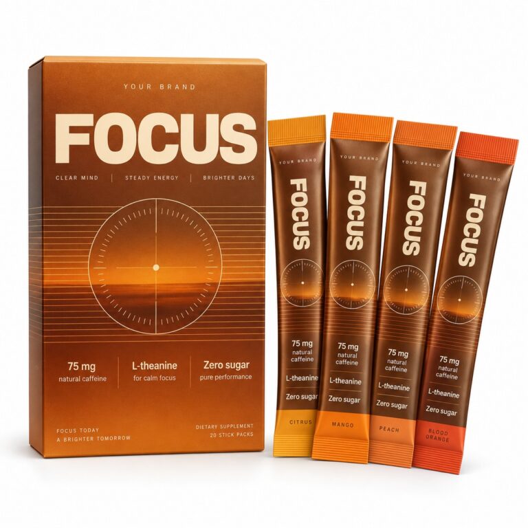 Focus Hydration Stick — private label electrolyte powder, made by ORIZI Group