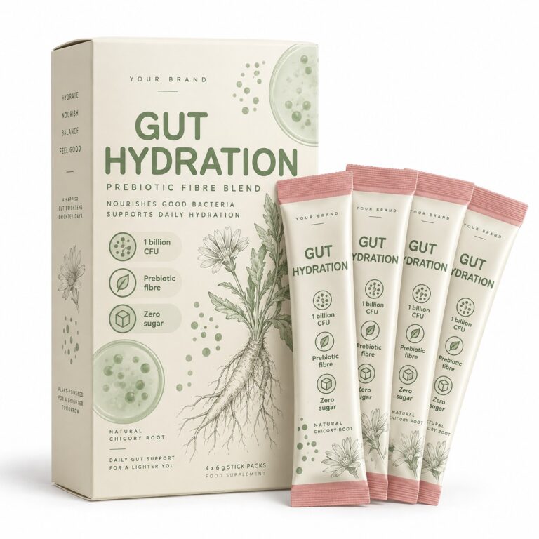 Gut Hydration Probiotic Stick — private label electrolyte powder, made by ORIZI Group