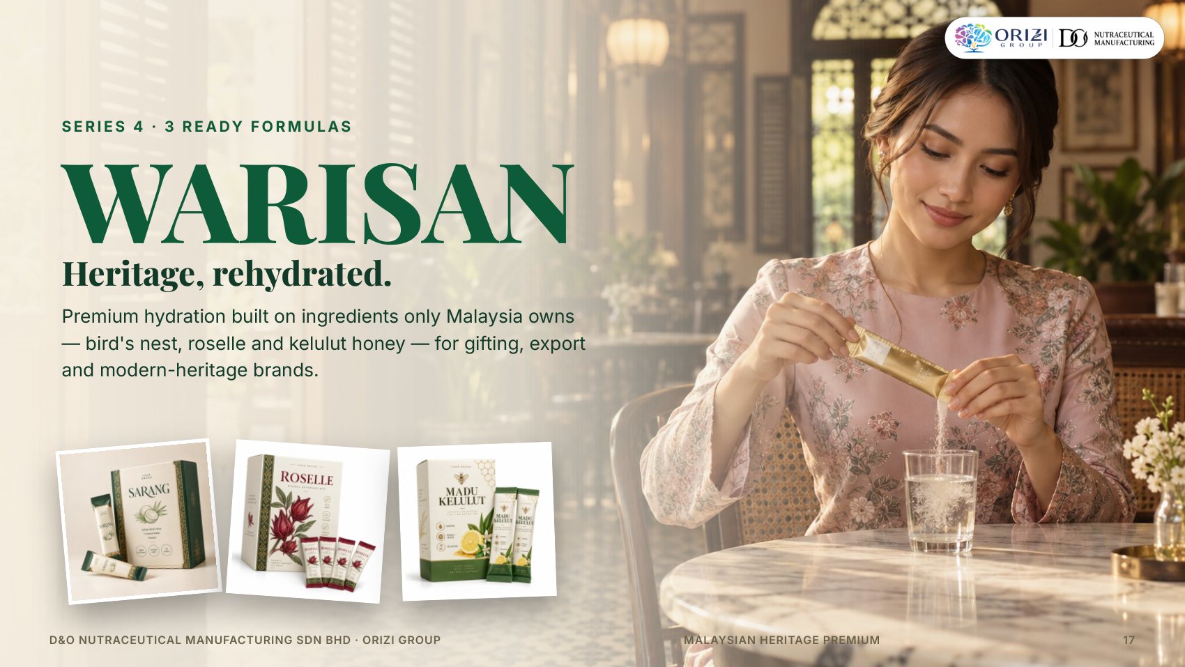 Warisan series — Malaysian Heritage Premium electrolyte ready formulas
