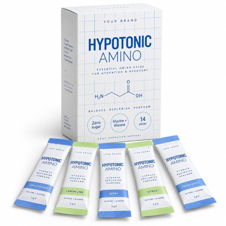 Hypotonic Amino Hydration — private label electrolyte powder, made by ORIZI Group