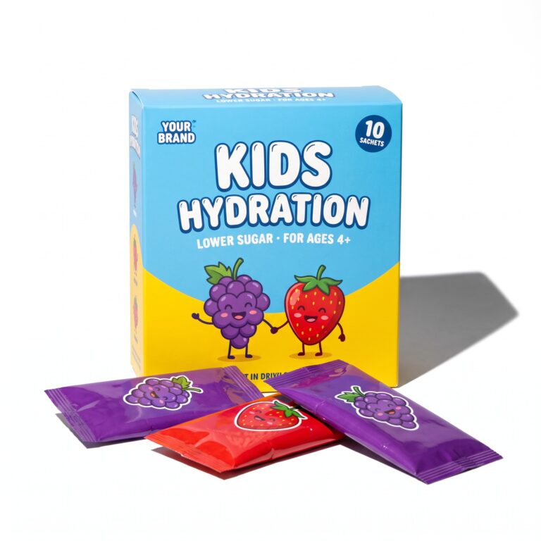 Kids Hydration Sachet — private label electrolyte powder, made by ORIZI Group