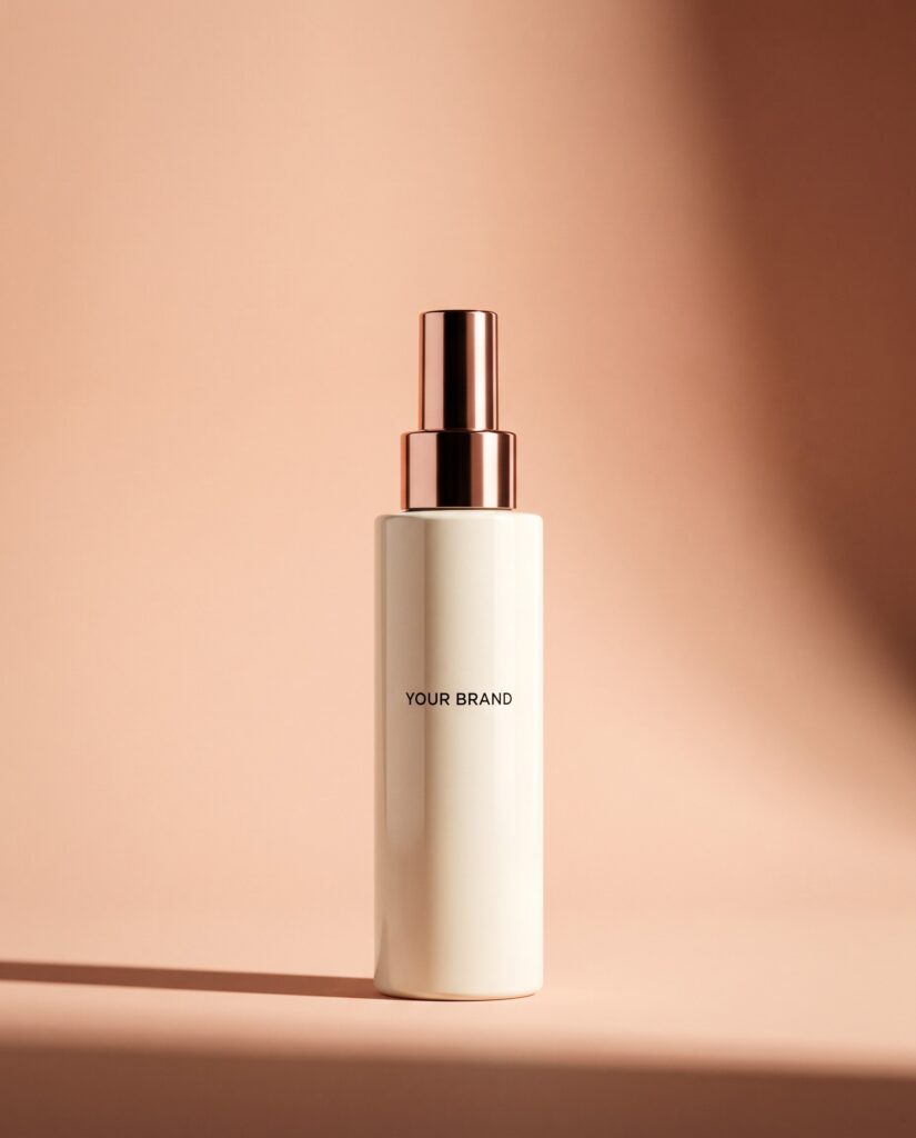 White Truffle Vital Spray Serum private label concept, unbranded mockup — ORIZI Group Dr Orizi