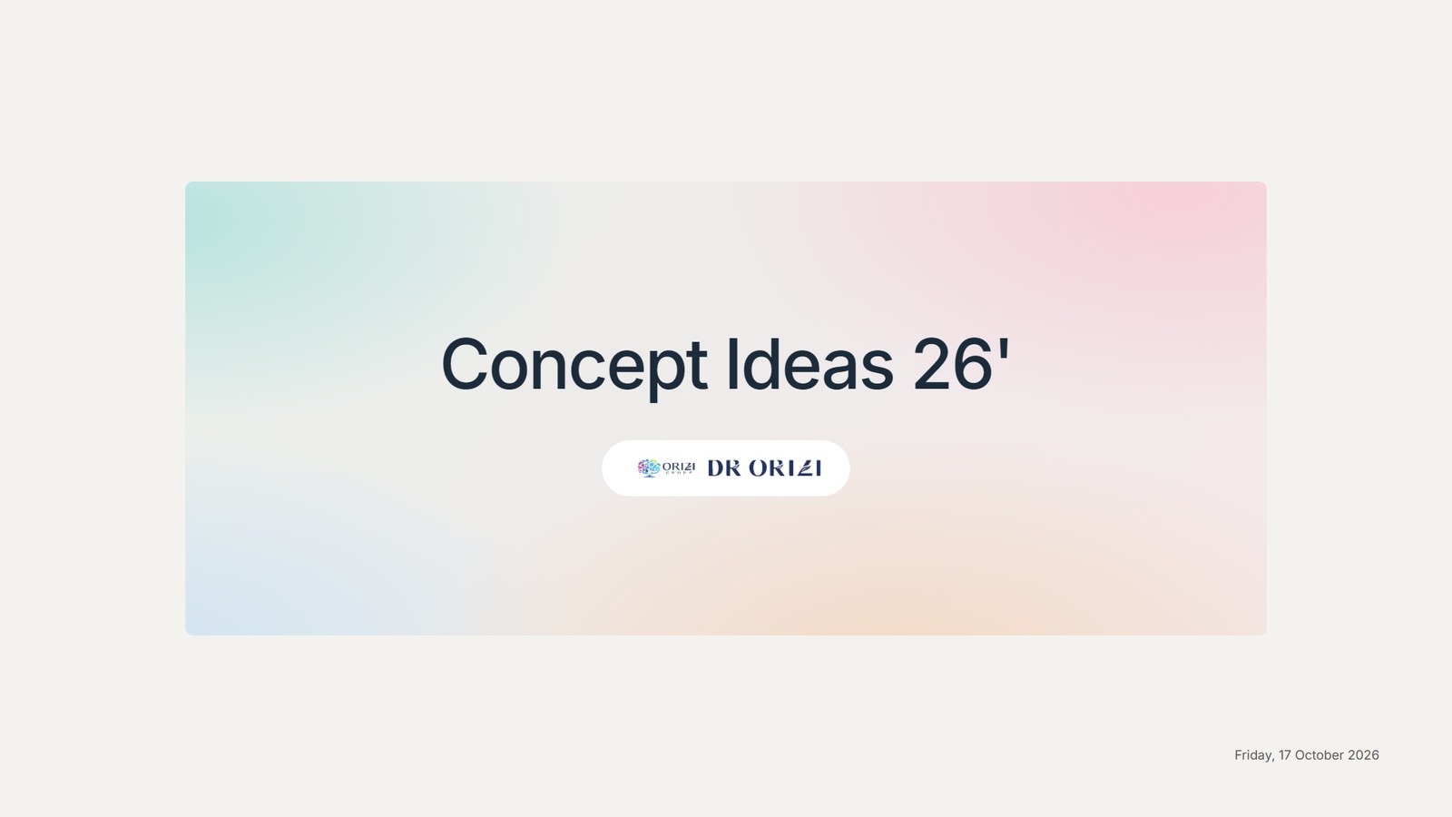 Concept Ideas 26 private label skincare concept library by ORIZI Group and Dr Orizi