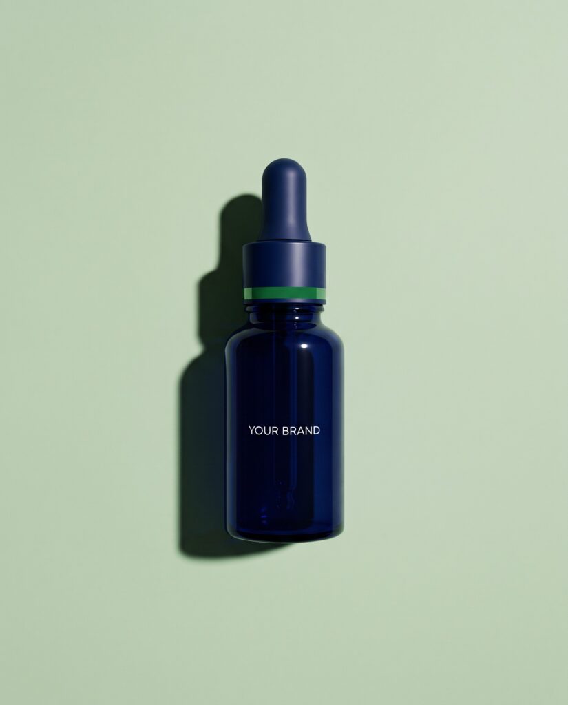 Retinol Green Tea PDRN Skin Booster Ampoule private label concept, unbranded mockup — ORIZI Group Dr Orizi