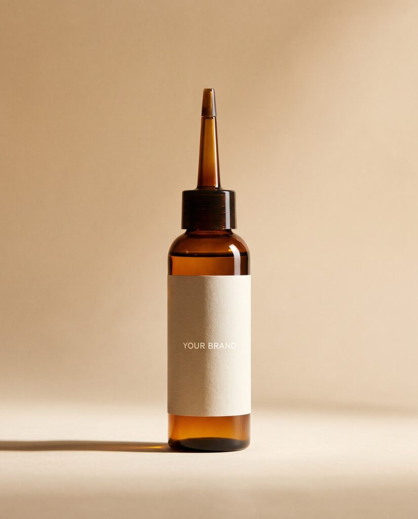 Hair Growth Scalp Serum private label concept, unbranded mockup — ORIZI Group Dr Orizi