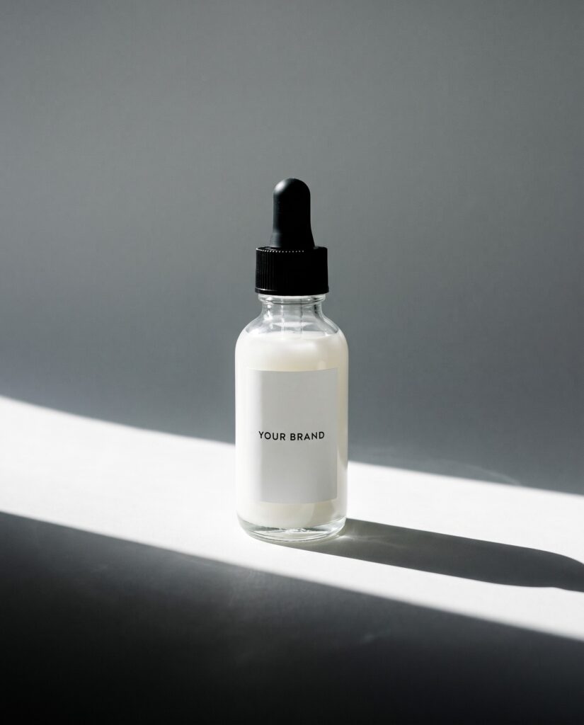 Rice Lipids + Ectoin Microemulsion private label concept, unbranded mockup — ORIZI Group Dr Orizi