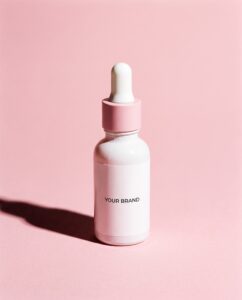 PDRN Pink Peptide Serum private label concept, unbranded mockup — ORIZI Group Dr Orizi