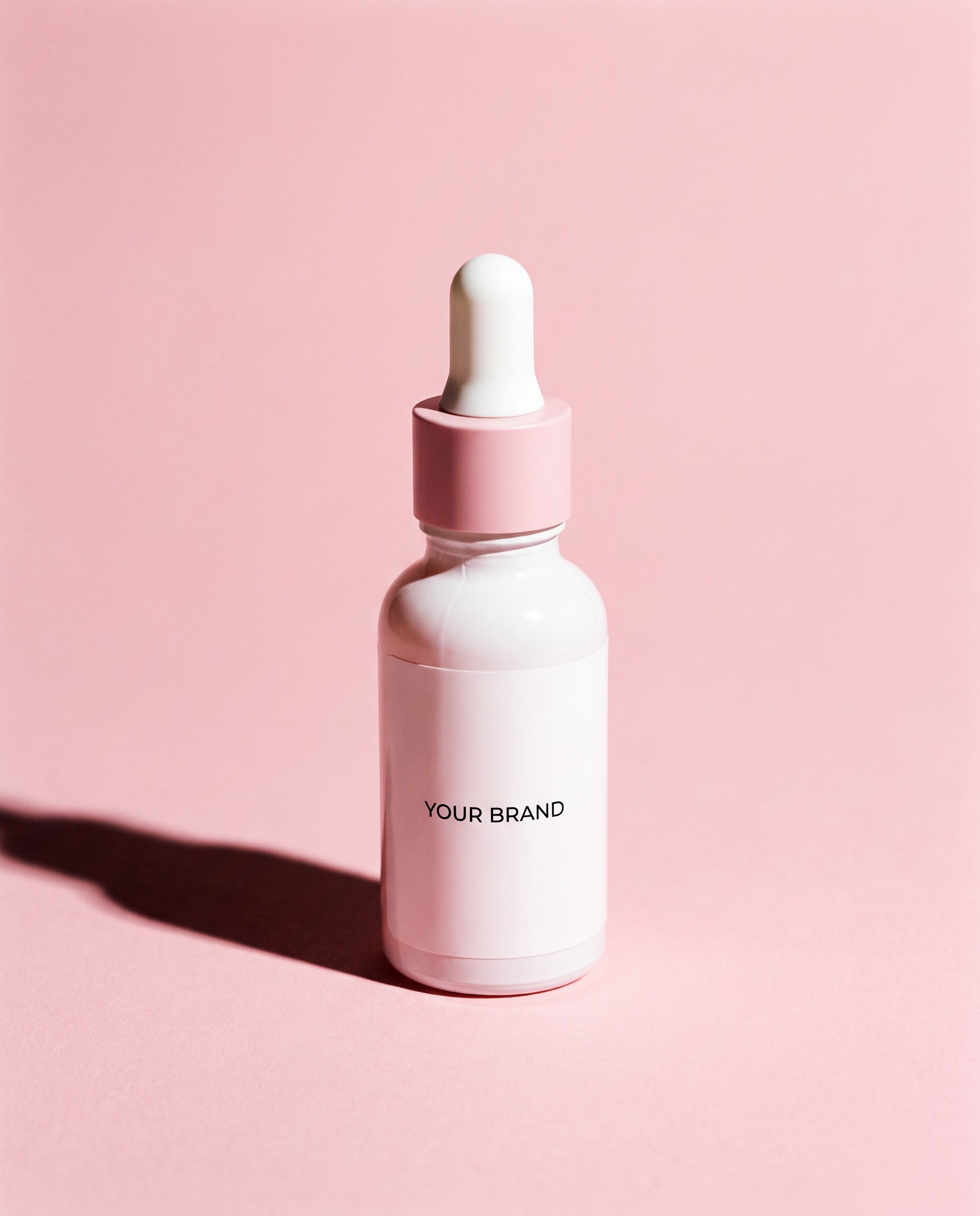 PDRN Pink Peptide Serum unbranded private label concept mockup