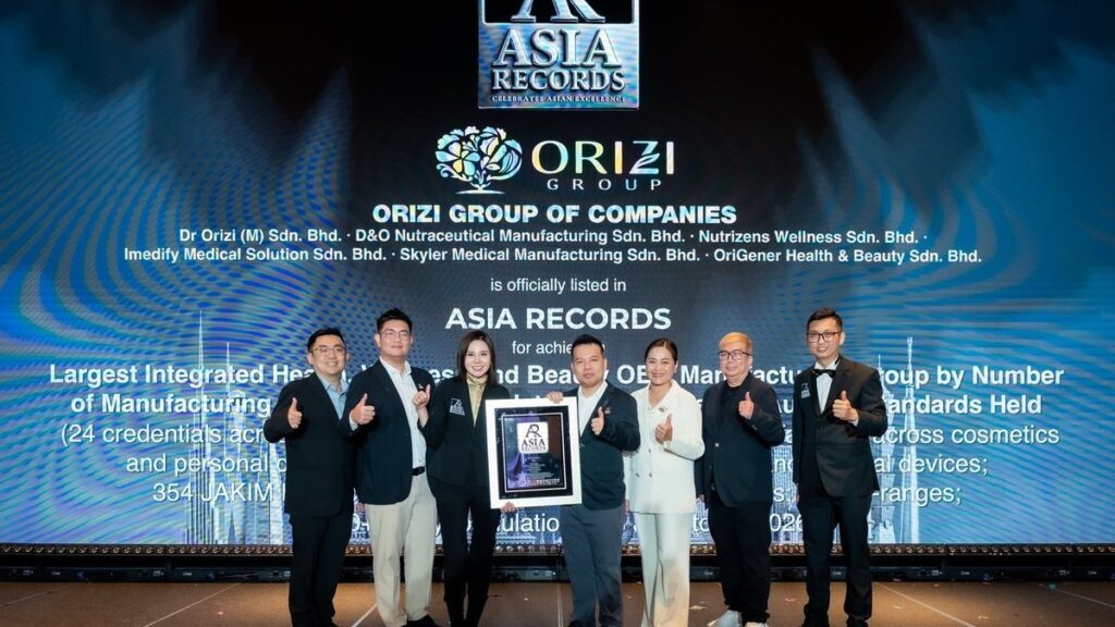 ORIZI Group receives its record certificate on stage, 20 October 2026: Largest OEM Manufacturer in Asia: ORIZI Group Sets an Official ASIA Record (2026)