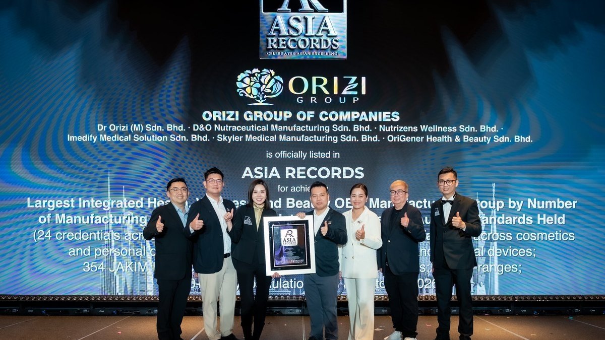 ORIZI Group receives its record certificate on stage, 20 October 2026: Largest OEM Manufacturer in Asia: ORIZI Group Sets an Official ASIA Record (2026)