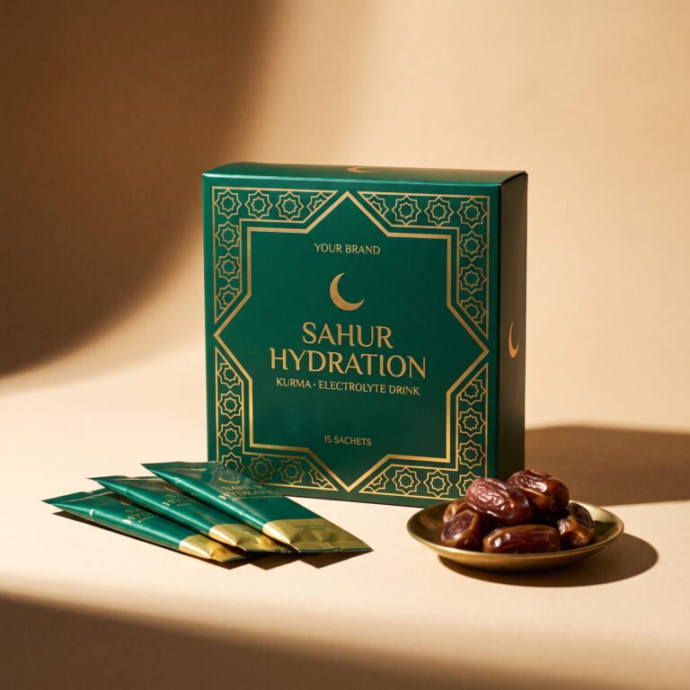 Sahur Hydration Sachet — private label electrolyte powder, made by ORIZI Group