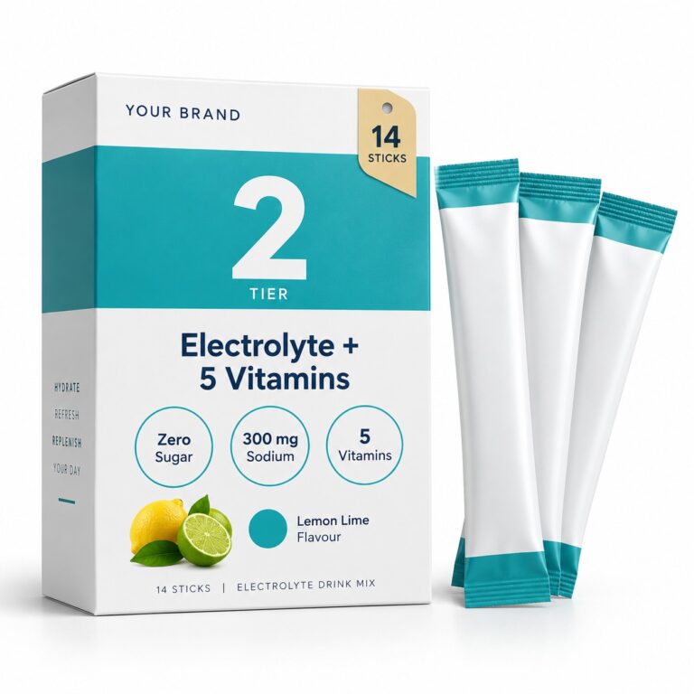 Tier 2 · Electrolyte + 5 Vitamins Stick — private label electrolyte powder, made by ORIZI Group