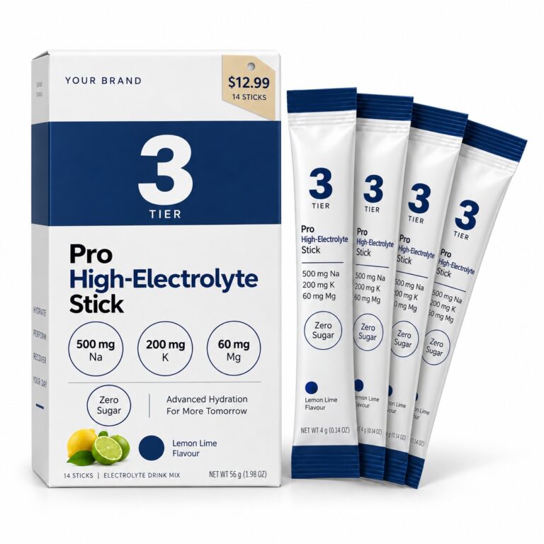 Tier 3 · Pro High-Electrolyte Stick — private label electrolyte powder, made by ORIZI Group