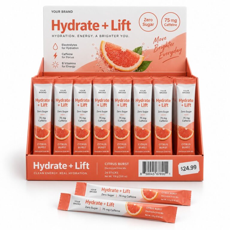 Till-Side Hydrate + Lift Single — private label electrolyte powder, made by ORIZI Group