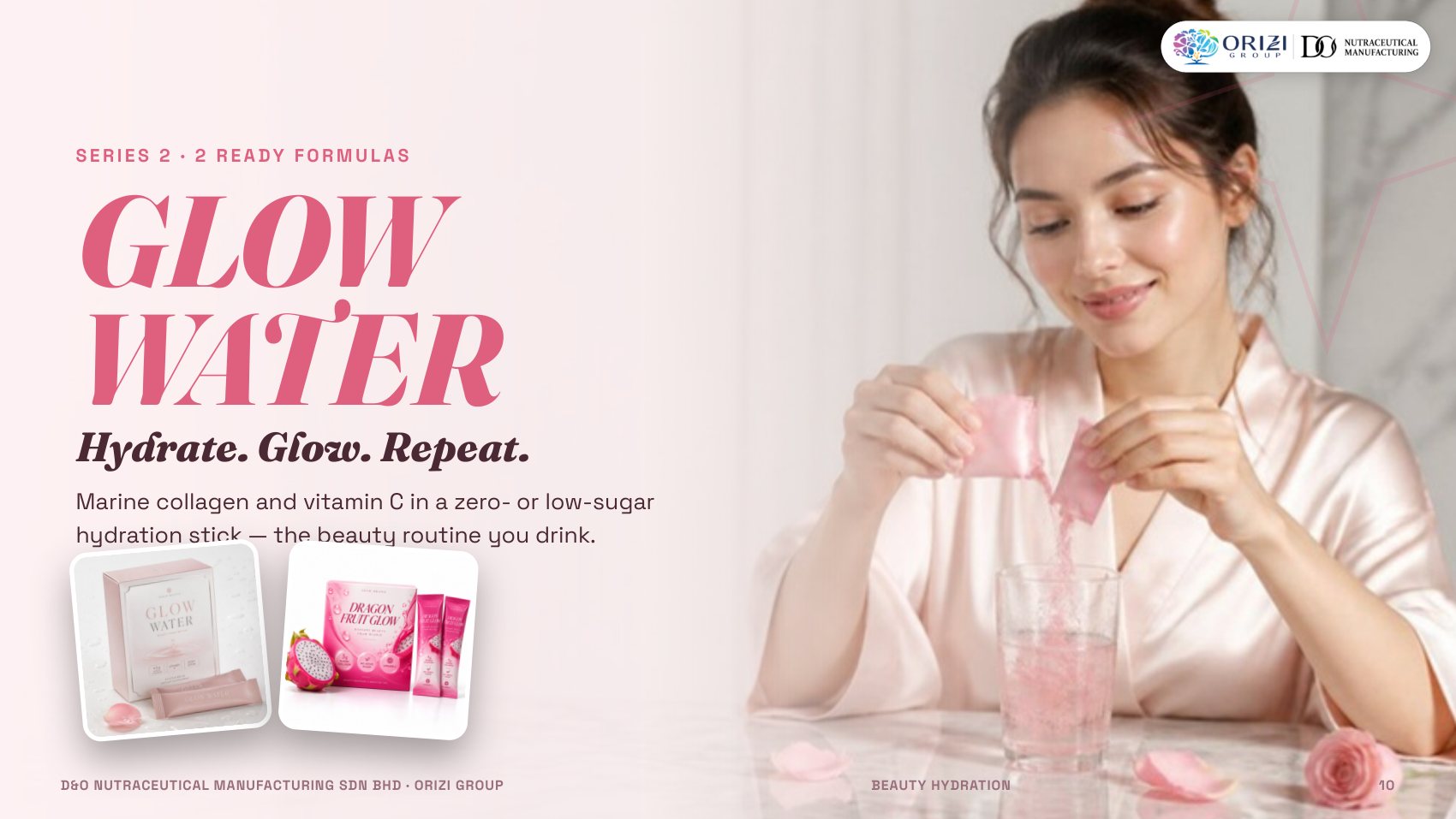 Glow Water series — Beauty Hydration electrolyte ready formulas