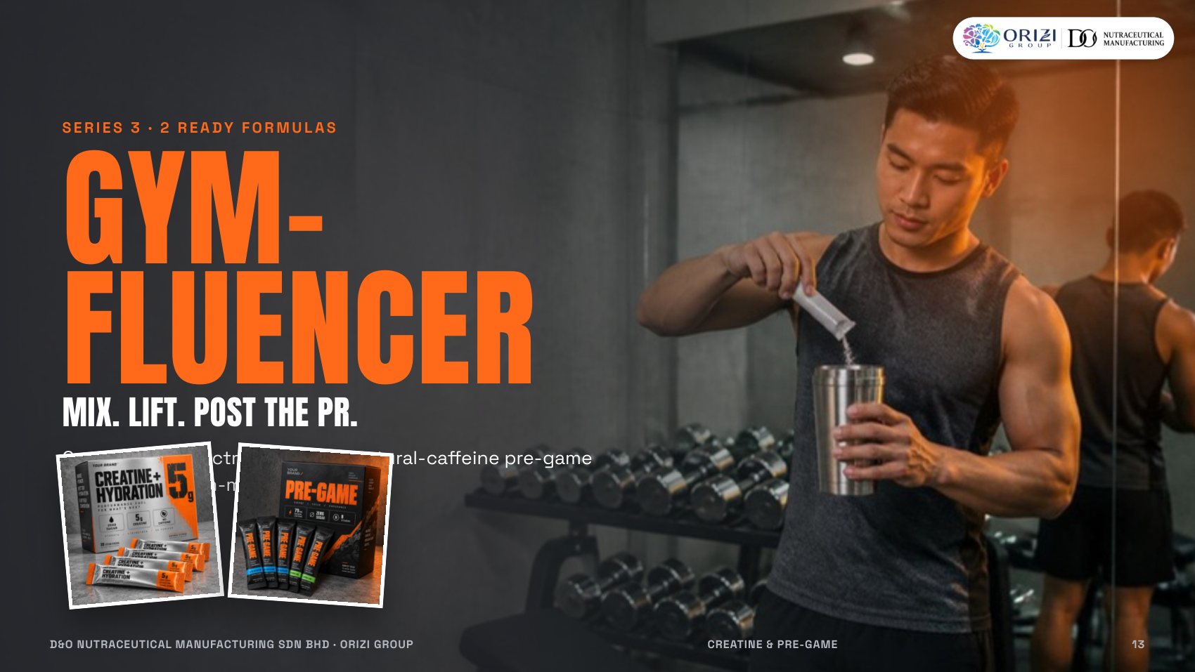 Gym-Fluencer series — Creatine & Pre-Game electrolyte ready formulas